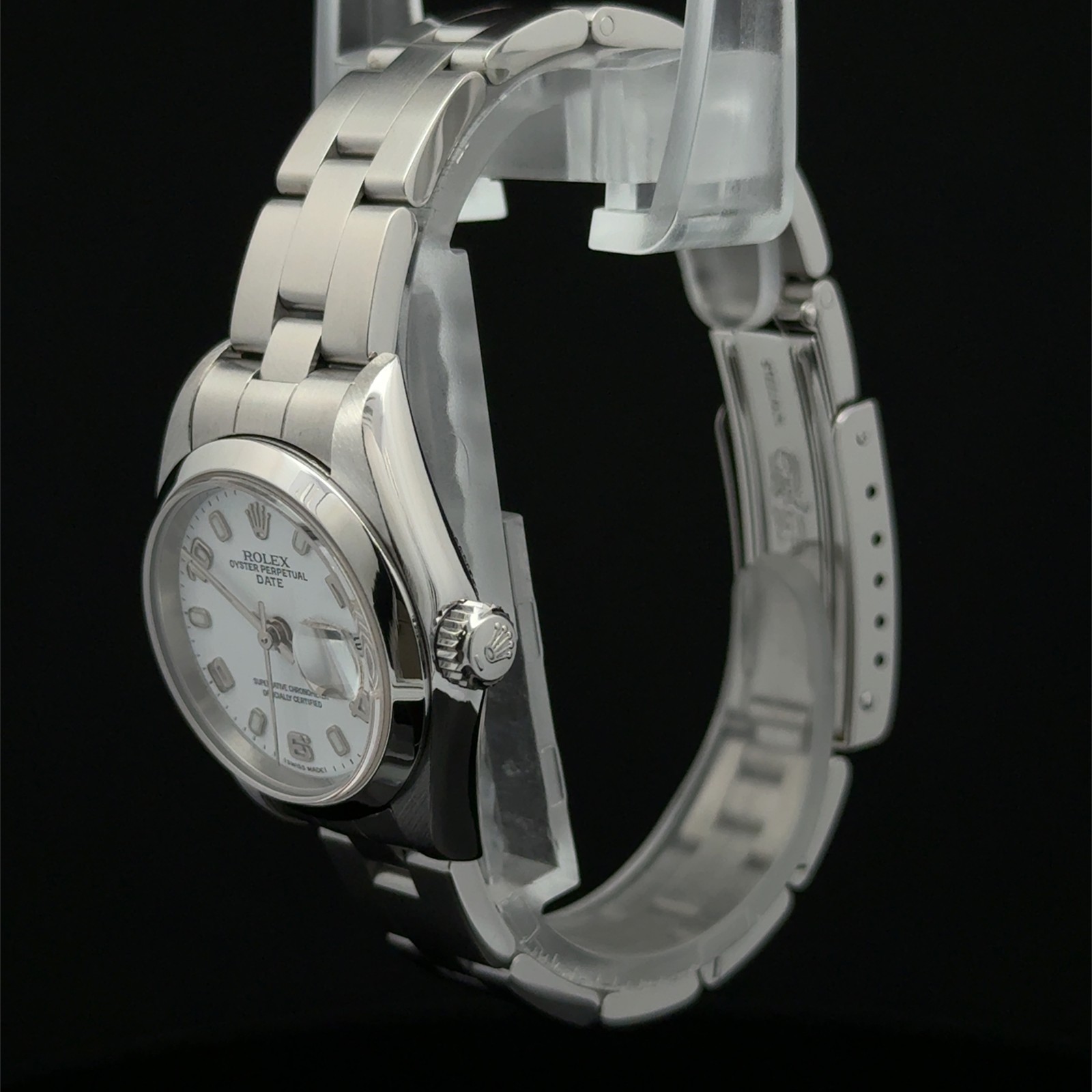 2000 Rolex Oyster Perpetual Date White Arabic Dial Oyster Bracelet 79160 Steel