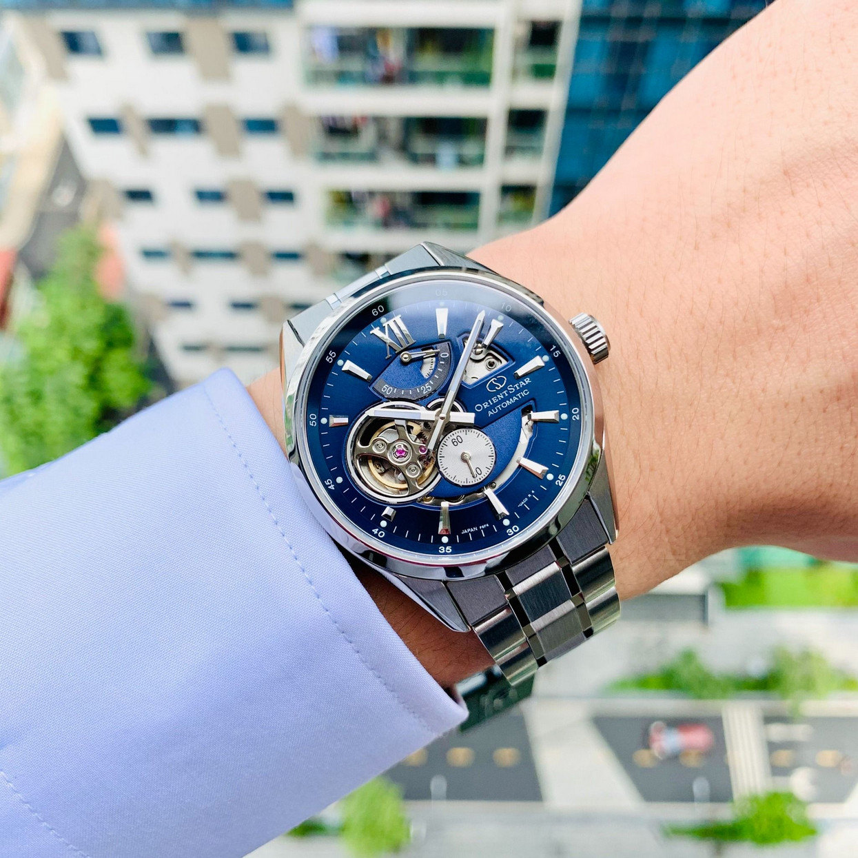 Orient Star Automatic Blue Dial Sapphire Crystal Men’s Watch RE-AV0003L