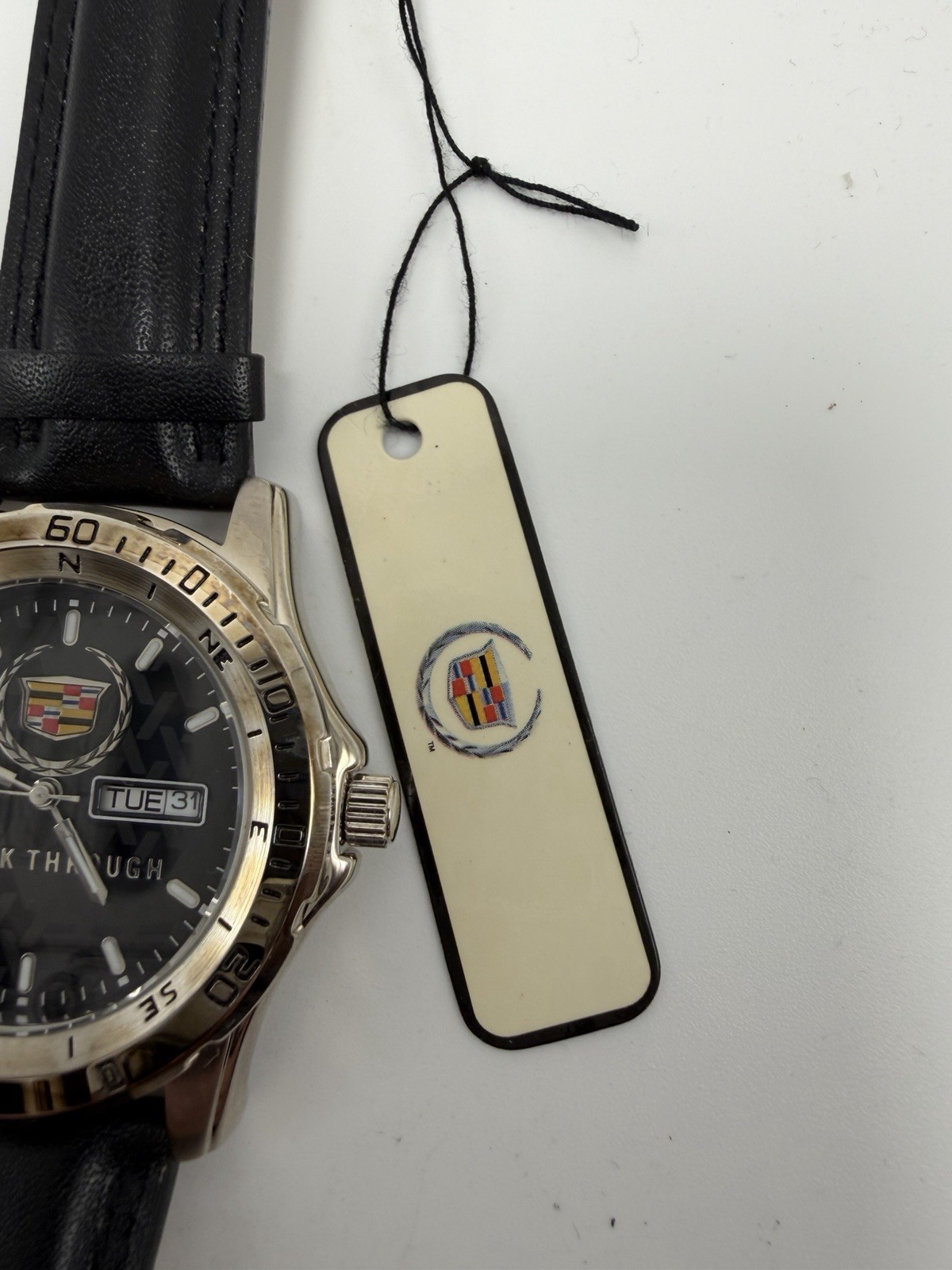 Cadillac Break Through Mens Watch NWT New Battery 40MM 8″ Leather Band GM