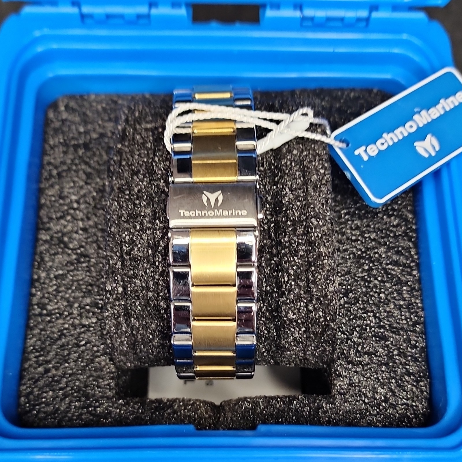 TechnoMarine Marita Quartz Chronograph Gold Dial Two-Tone Bracelet 42mm W/Box
