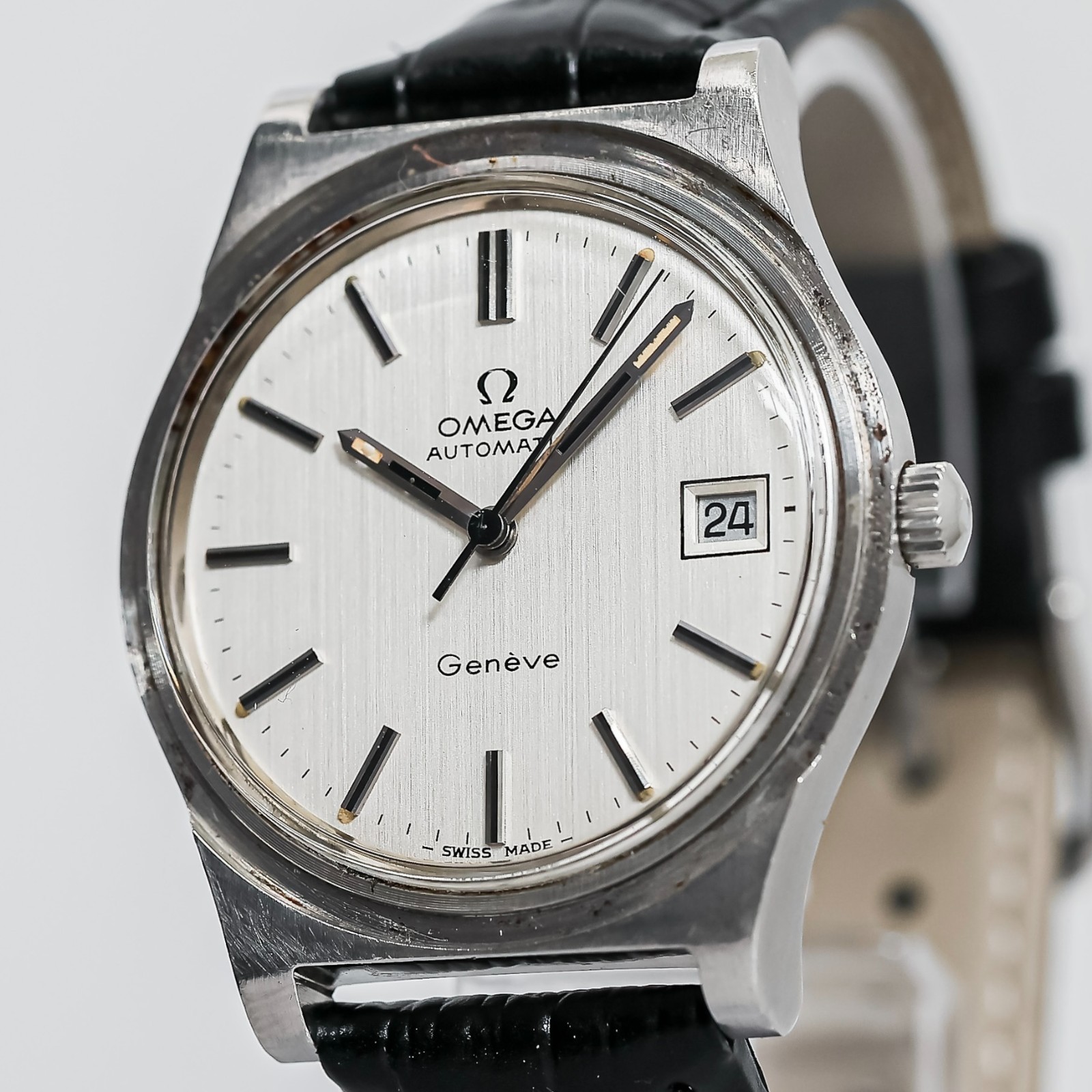 **Working! for As-is** Vintage OMEGA Geneve Cal.1012 Automatic Silver 36mm Men’s