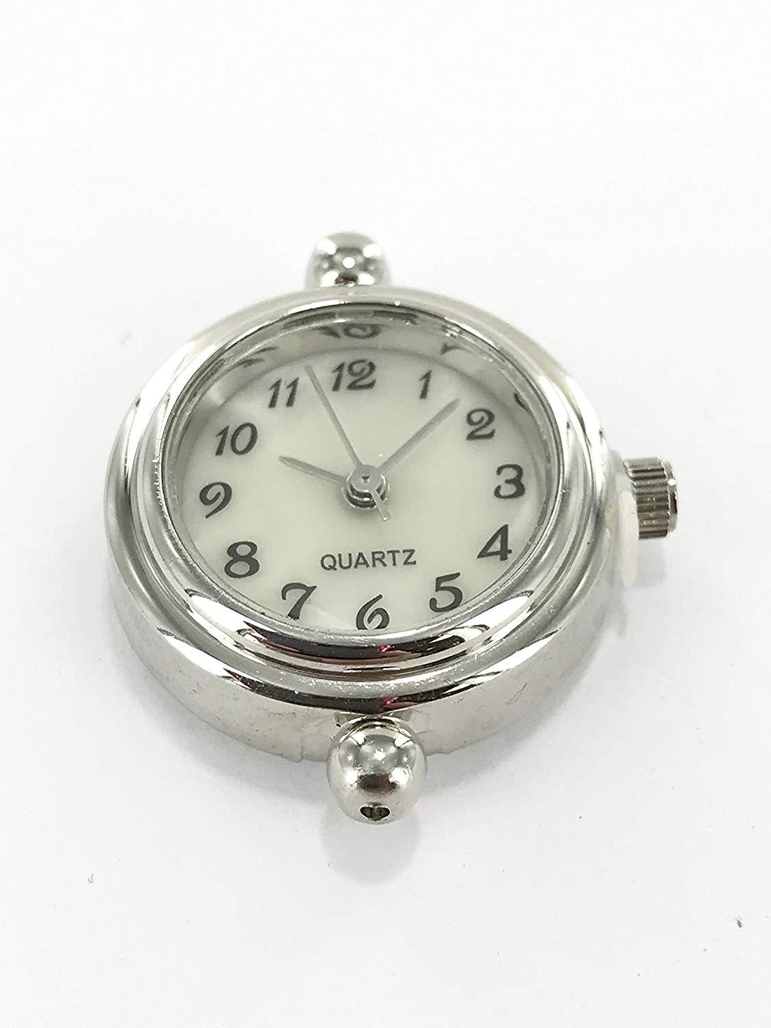 Heda 20 pcs Beading Watch Faces for Jewelry making Silver Round White 20 mm