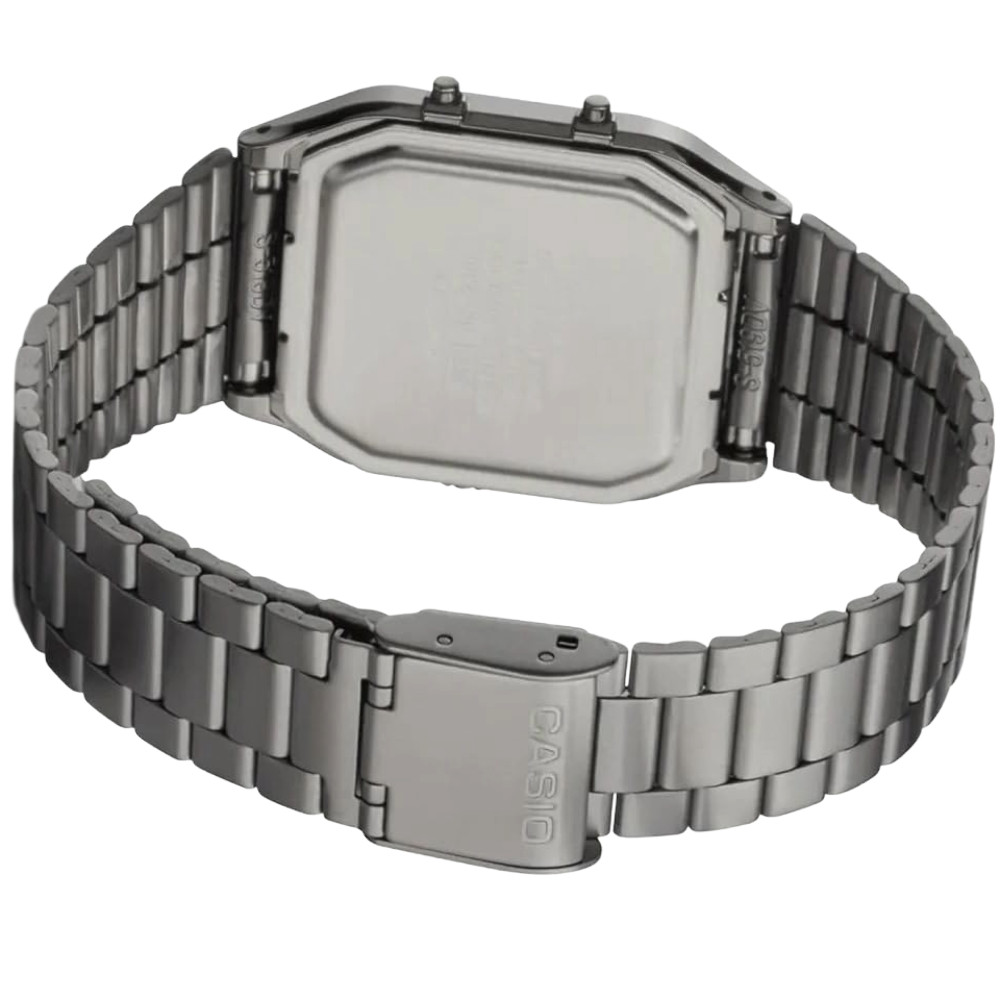 Casio Grey Blue Stainless Steel Retro Digital Analog Dual Time Watch AQ-230GG-2A