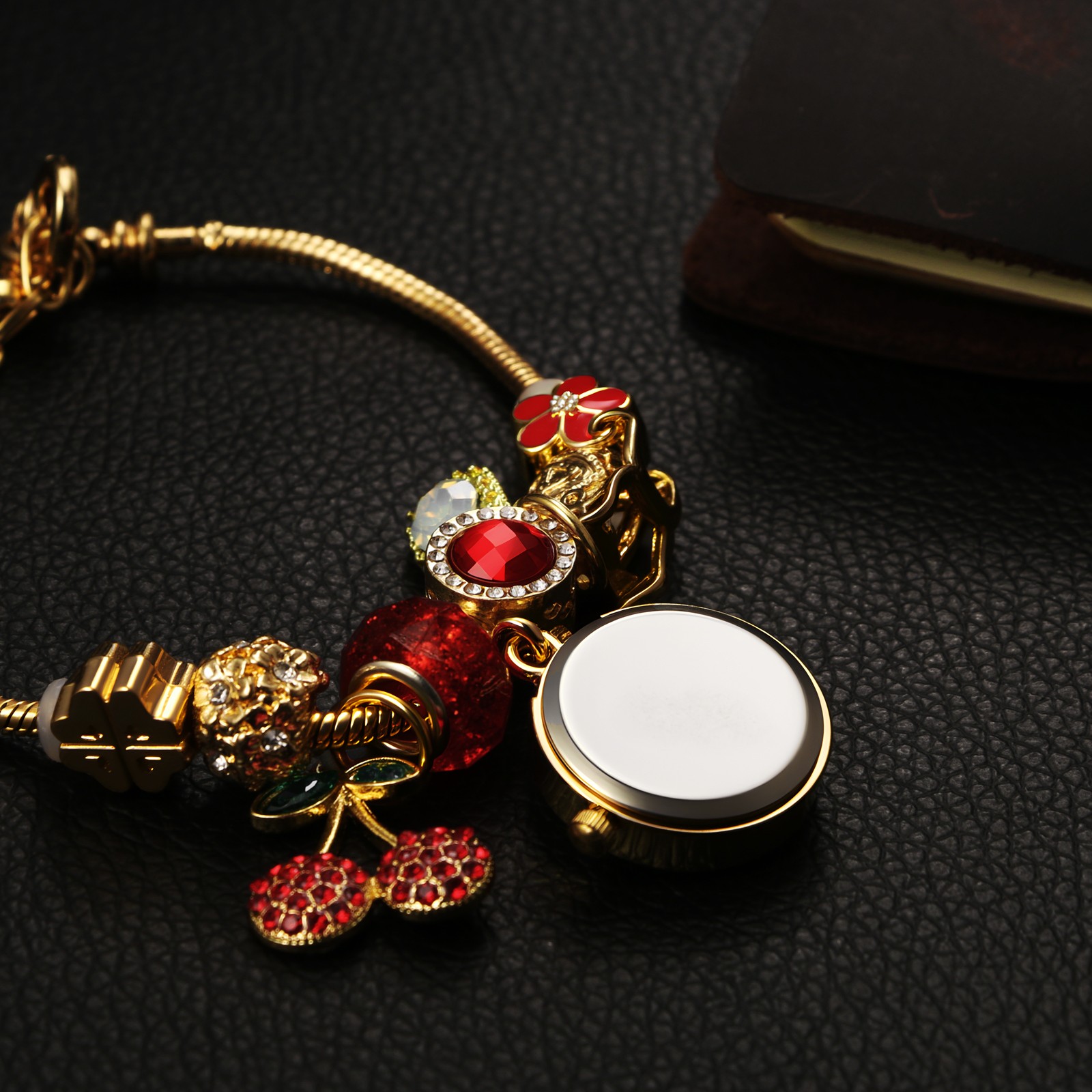 Womens Birthstone Boho Bracelet Analog Quartz Wrist Watch Adjustable Chain Strap