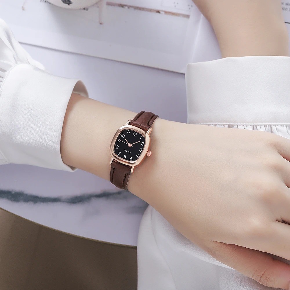 Women Small Quartz Watch Arabic Dial Leather Strap Fashion Wristwatch USA