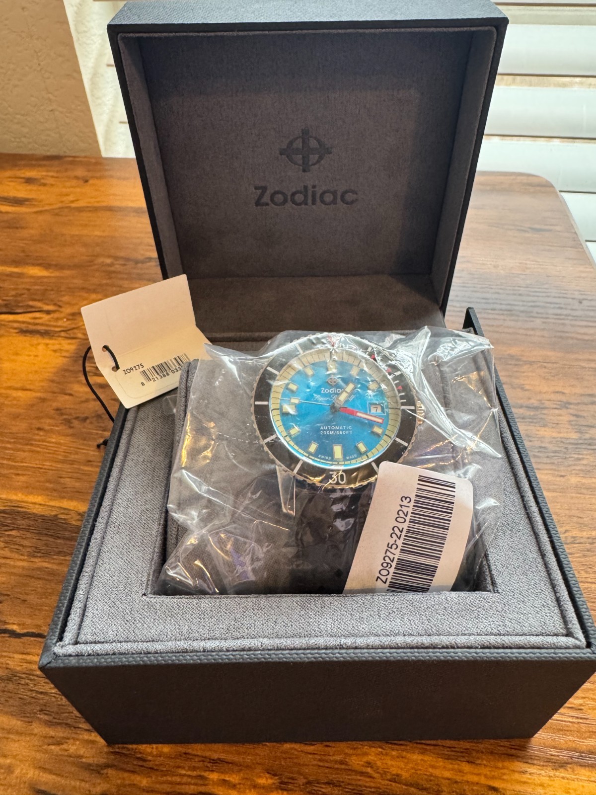 Zodiac ZO9275 Super Sea Wolf Steel 40 mm Rubber Diver Automatic Men’s Watch