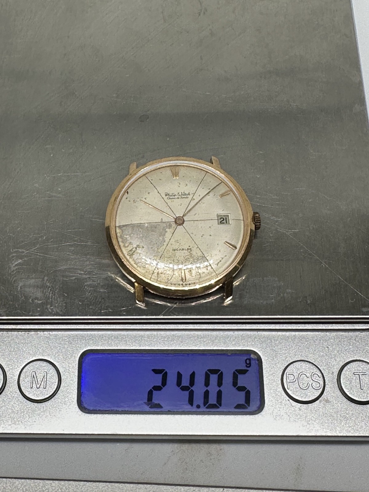 Vintage Philip Watch 18K Solid Gold 750 Mechanical – Cal. ETA – For Restoration
