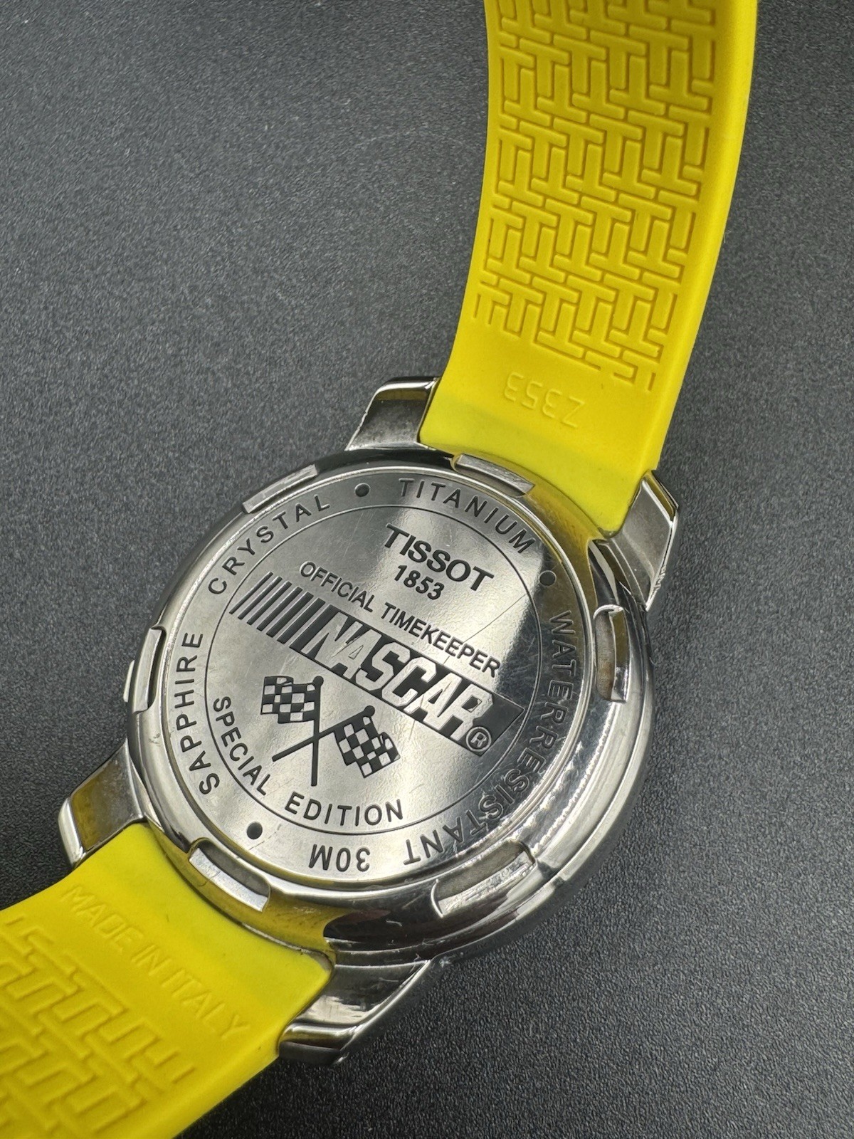 Tissot T-Touch NASCAR Special Edition Titanium Case Yellow Rubber Band with box
