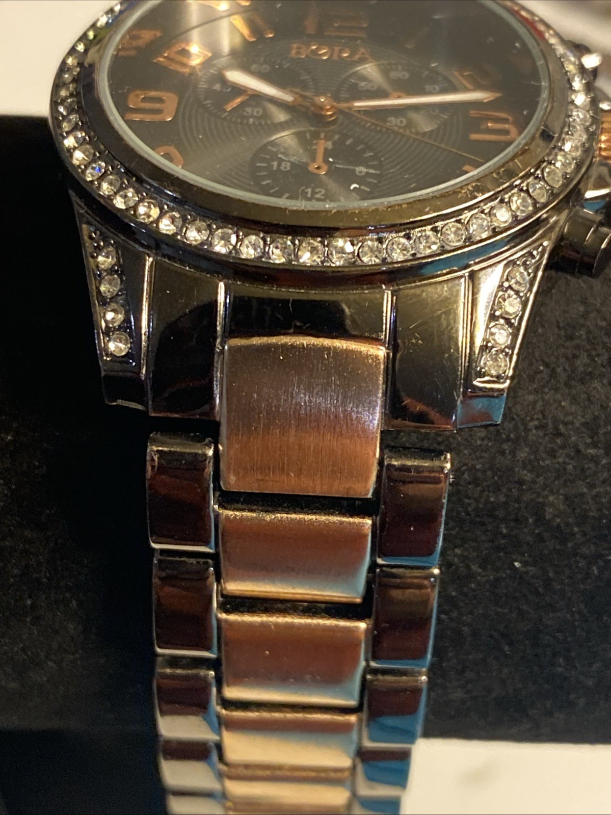 Bora Rhinestone Bronze tone Men’s watch New Battery