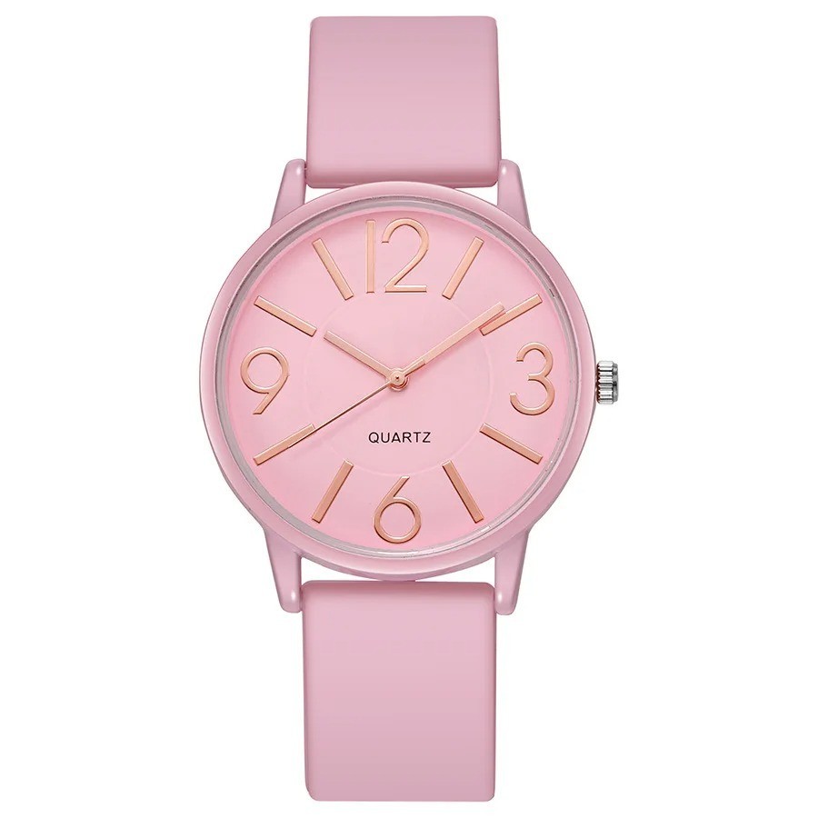 Women’s Casual Soft Silicone Strap Round Analog Quartz Wrist Watch Waterproof