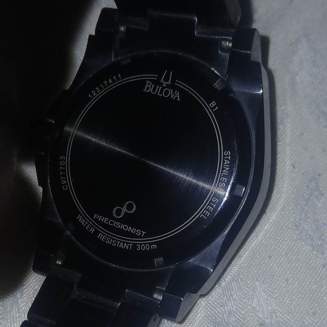 Bulova Precisionist Diver 300m 47mm Quartz Date Black Stainless Steel Watch