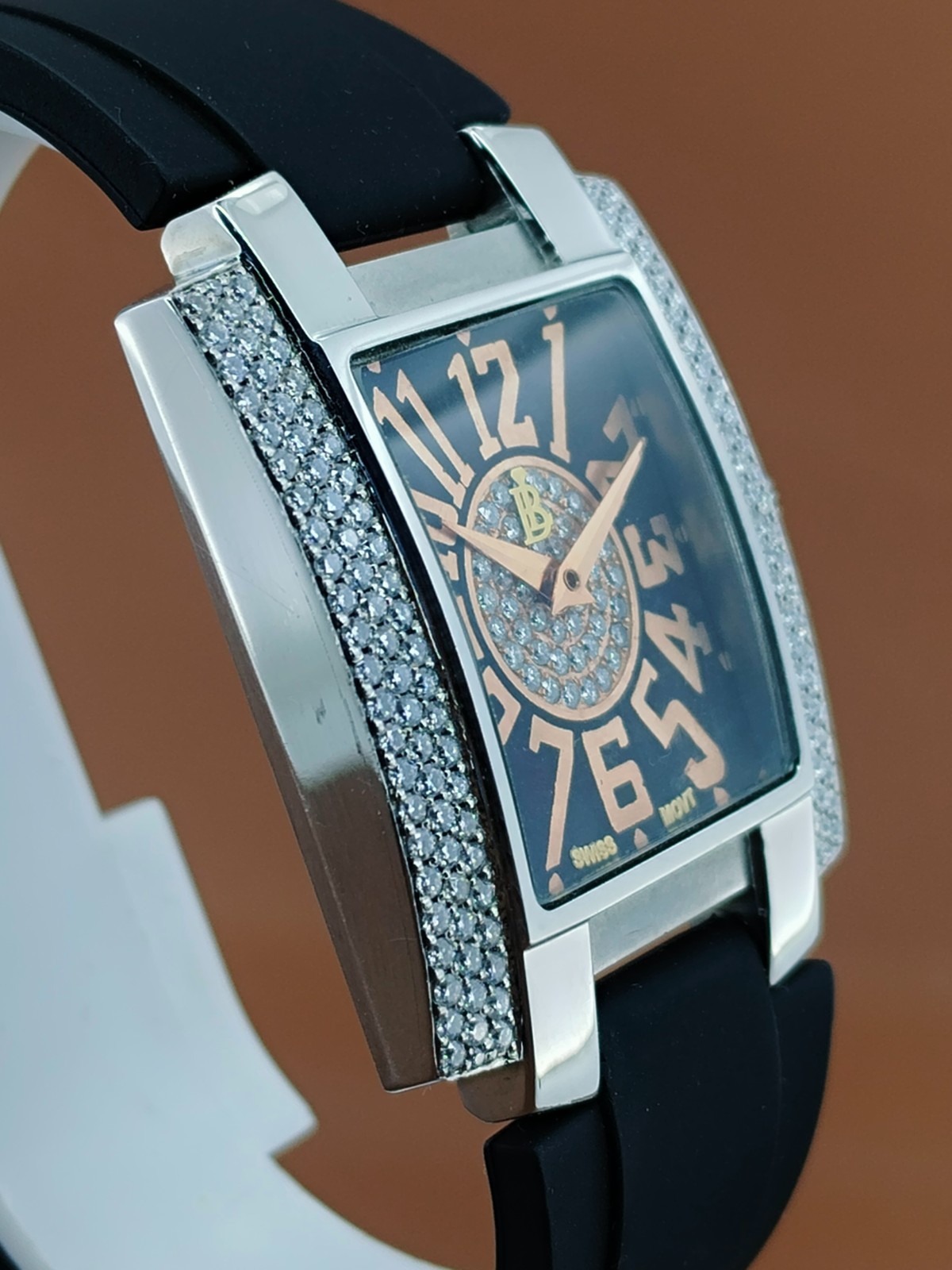 Veltrix Lab Grown Diamond Unisex Watch | Swiss Quartz Stainless Steel Black Dial