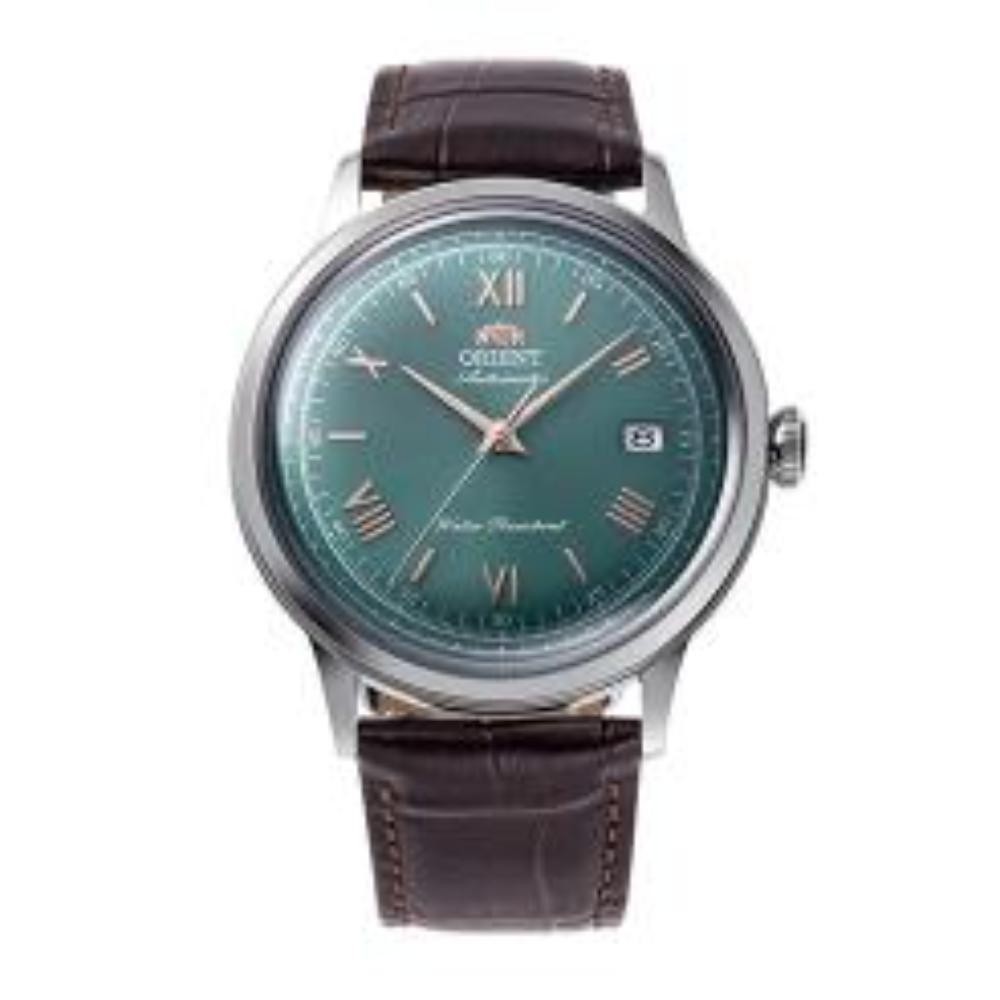 Orient Bambino RA-AC0023E Men’s Brown Leather Strap Green Dial Watch 40.5 mm