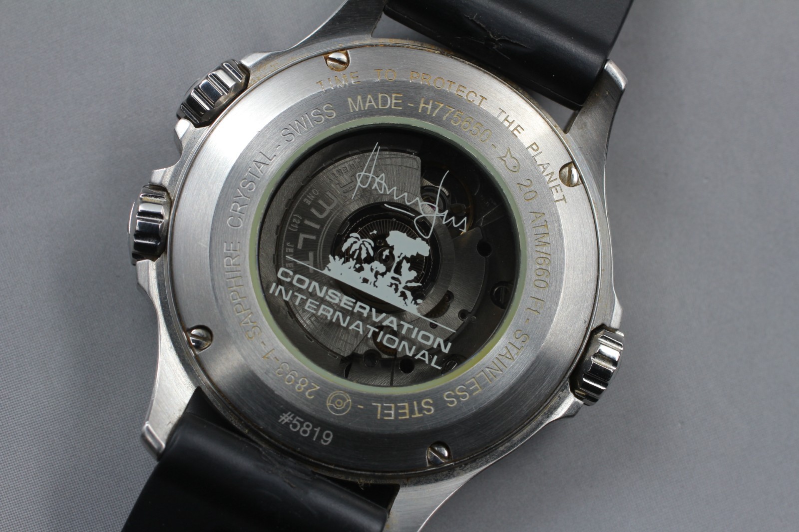 “N MINT” Hamilton Khaki Conservation Harrison Ford H775650 AT Black Men’s Watch