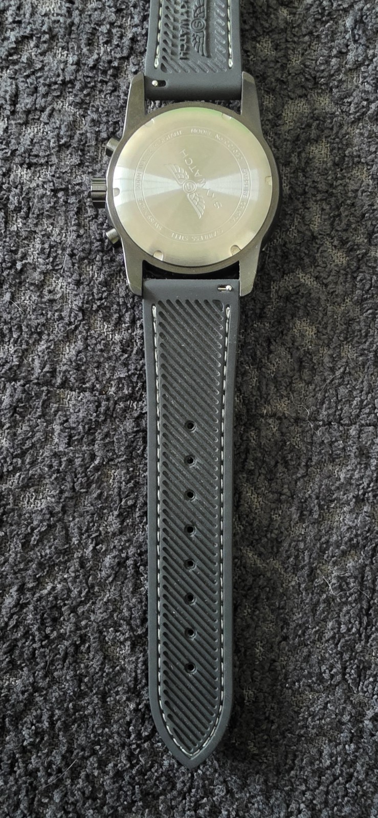 Skywatch 1019 Chronograph Watch 46mm, Black, Swiss Made, Carbon Fiber