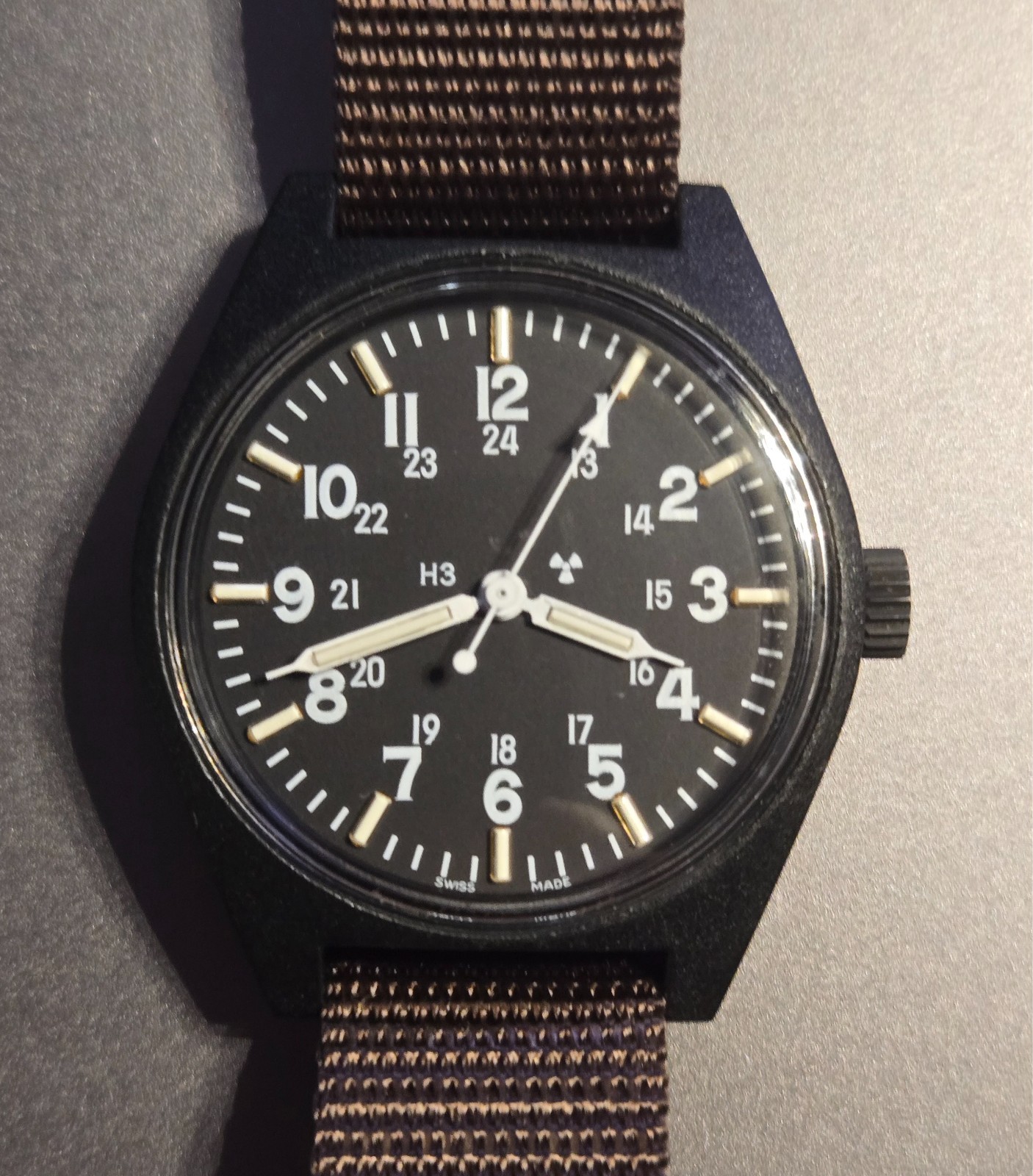 NICE! Marathon H3 Military Watch DESERT STORM Mechanical Polymer 34 mm Sept 1990