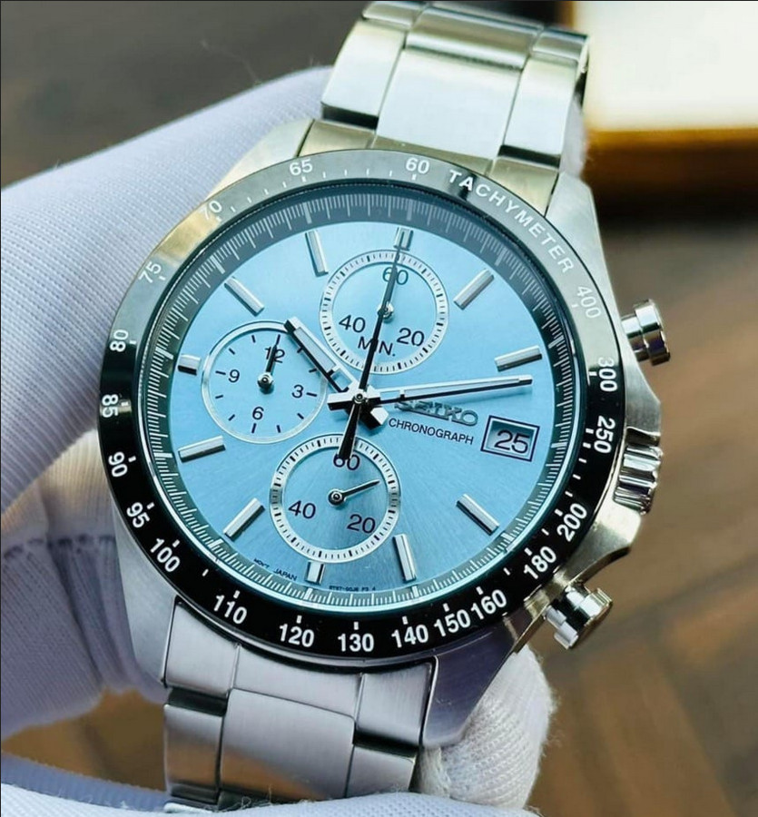 Seiko Spirit Chronograph Blue Dial Stainless Steel Men’s Watch SBTR029