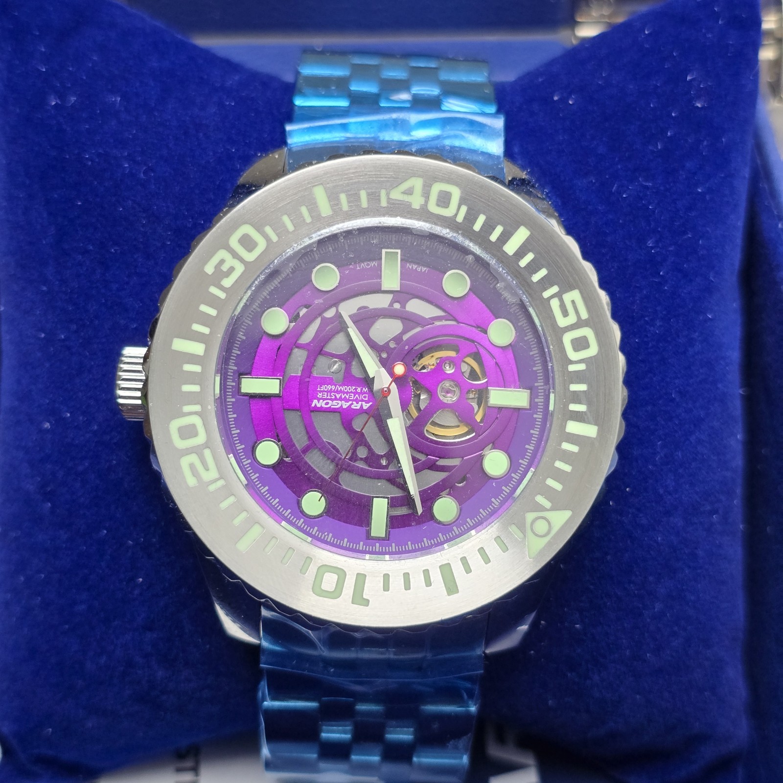 ARAGON EVO Skeleton 50mm A252PUR Men’s Automatic Watch
