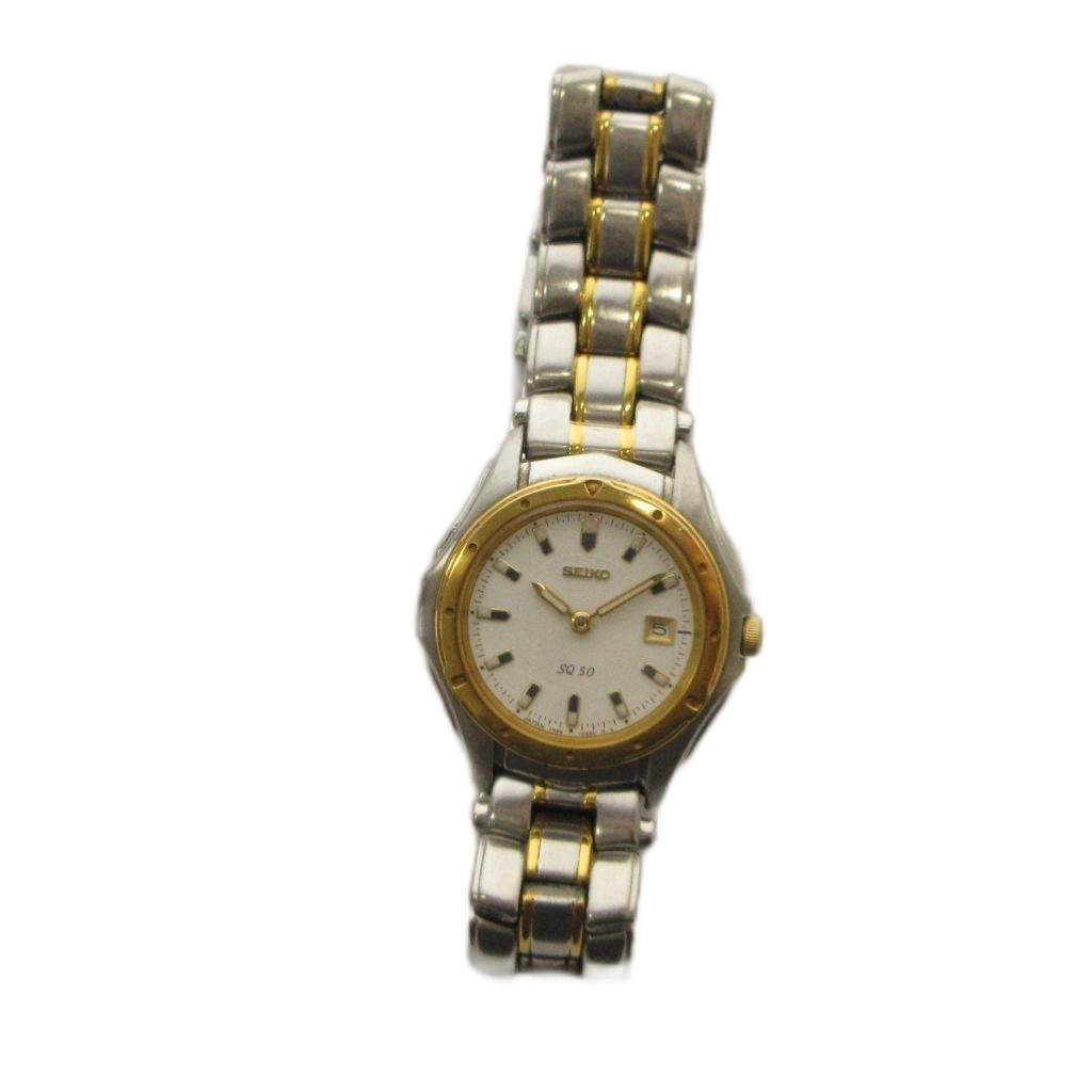 Seiko 7N89-0410 Quartz Watch men’s stainless steel silver dial 30mm AB