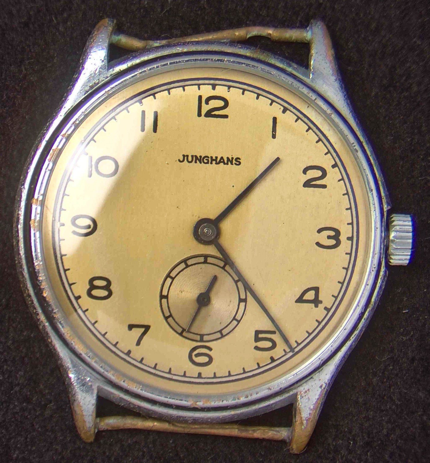 Junghans Germany Military Sub-Dial Men’s Hand-Wind Vintage Watch — Working