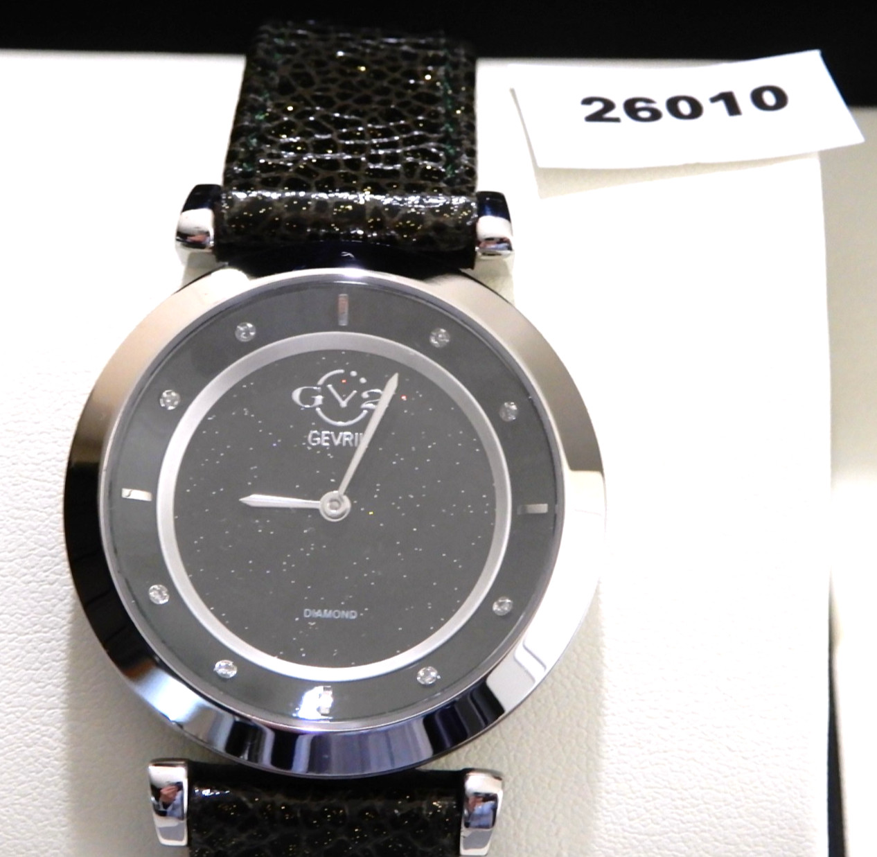 AUTHENTIC! New! GV2 Ladies LOMBARDY DIAMOND-SS Bezel-Dark Green Shimmer Dial