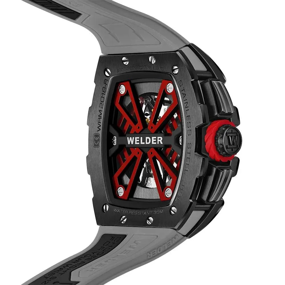 Welder W75 Exclusive WRM2018 Quartz, Black,Gray,Red Tone, Men’s Wristwatch