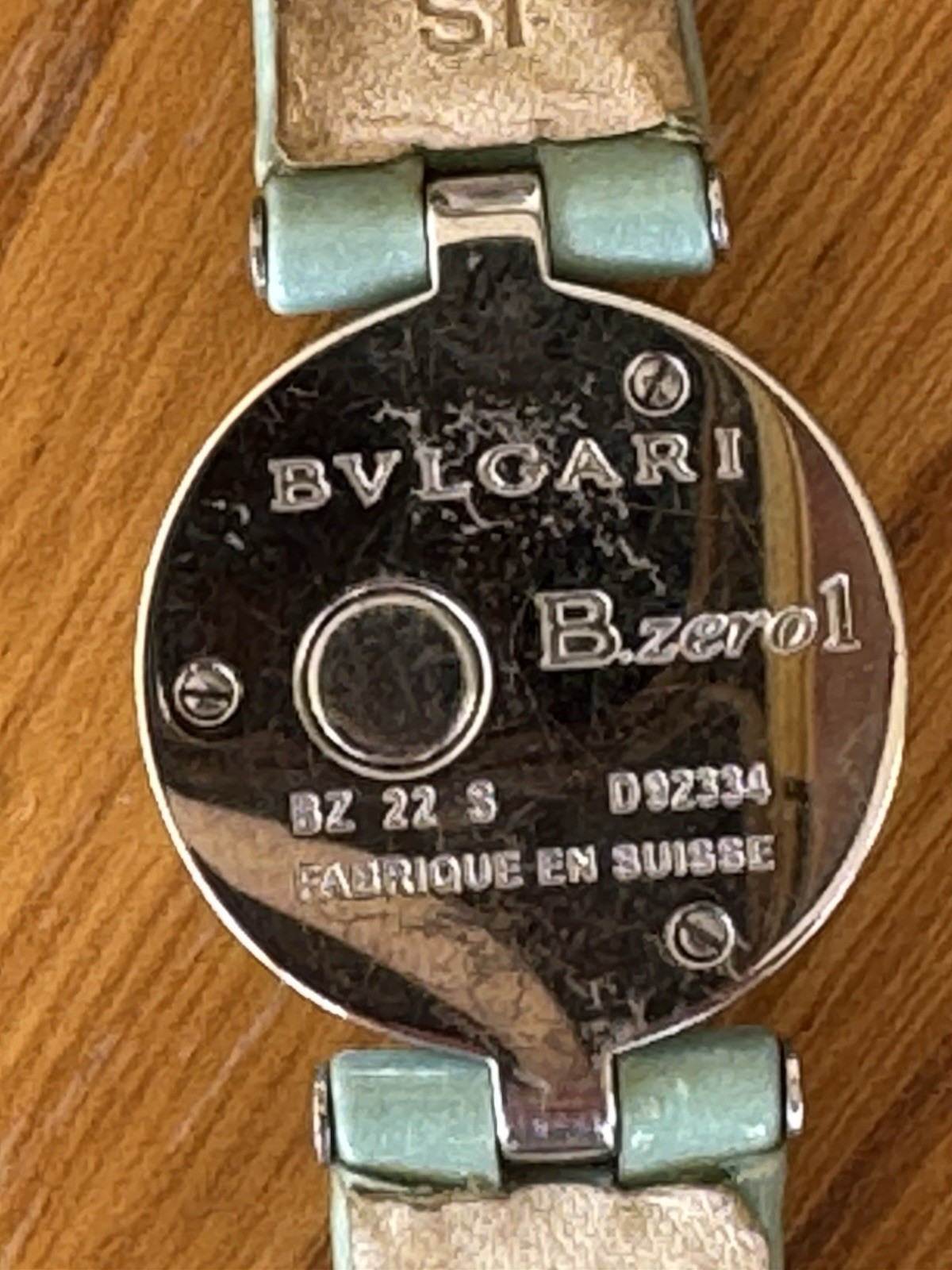 BVLGARI B.zero1 BZ22S 22mm Turquoise/Blue Mother If Pearl Dial Women’s Qz Watch