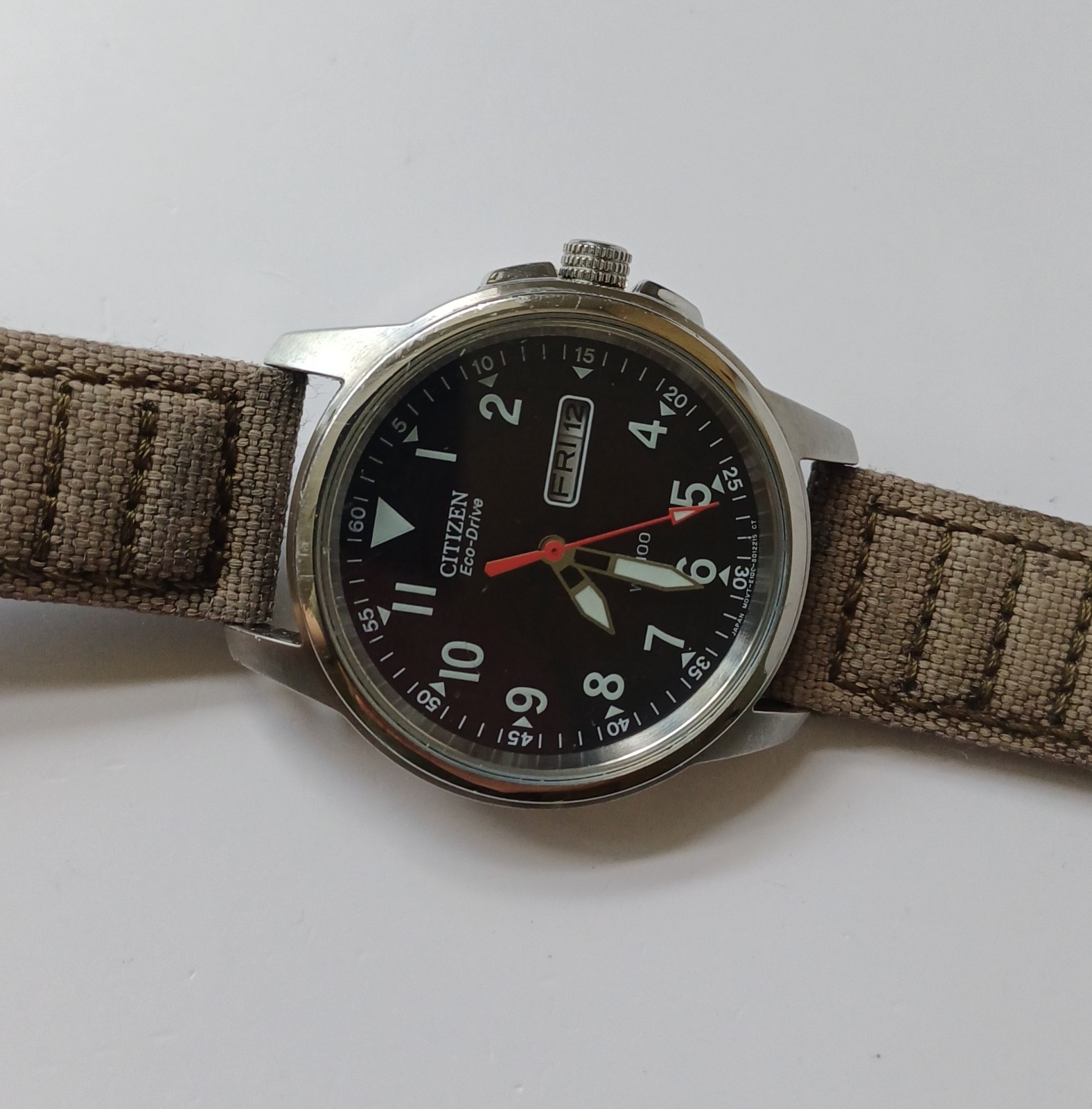 Citizen Men’s Eco-Drive Military Style Day/Date Quartz Watch BM8180-03E, 37 mm