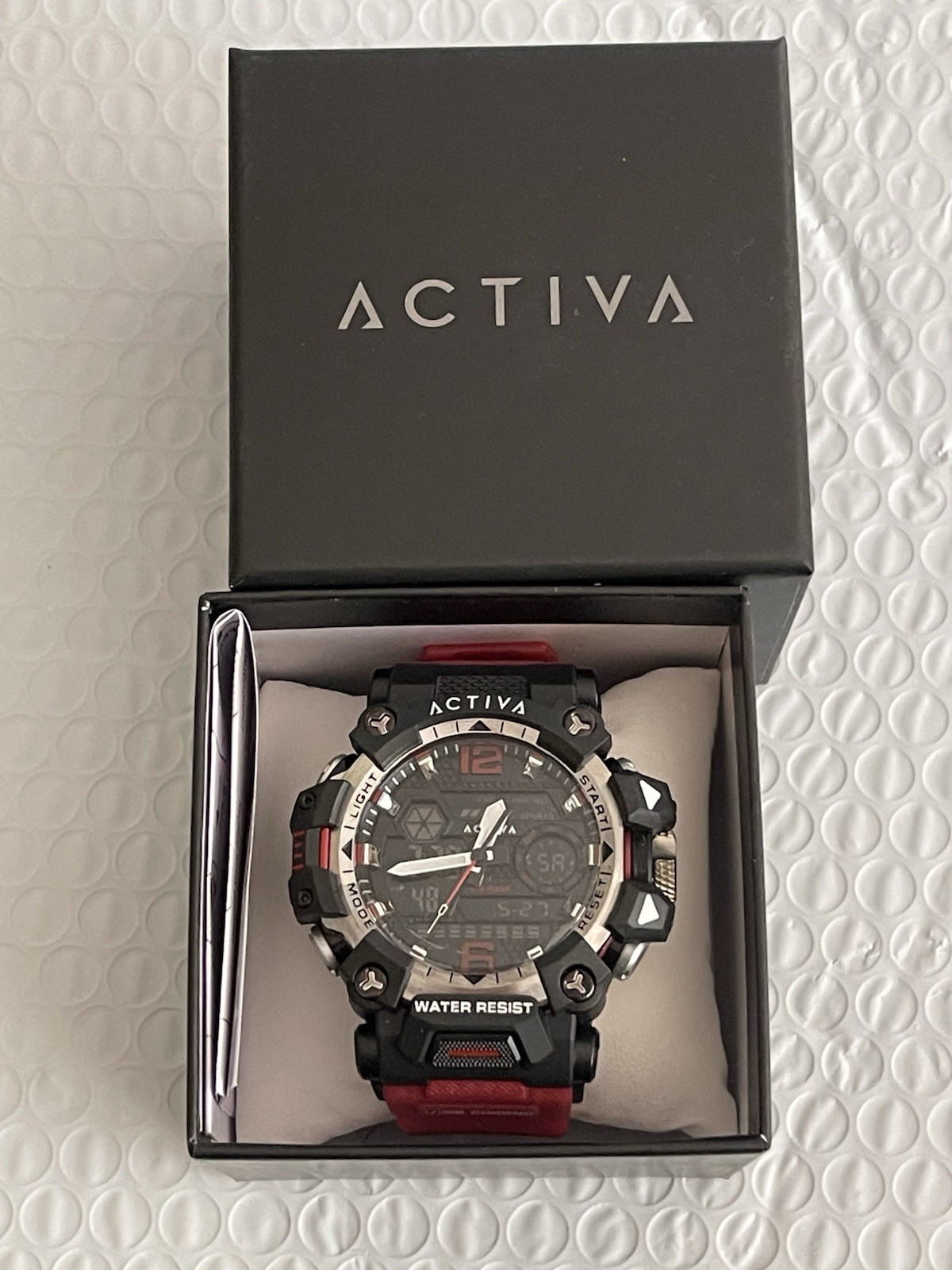 Activa X Invicta Analog & Digital Men’s Watch – 49mm. Red & Black NEW