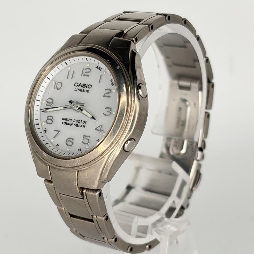 Casio Lineage Solar Quartz White Dial Women Wristwatch