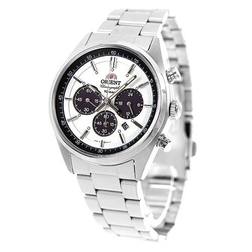 Orient Neo70’s WV0041TX Panda Solar Chronograph Men’s Watch White WV0041 TX New