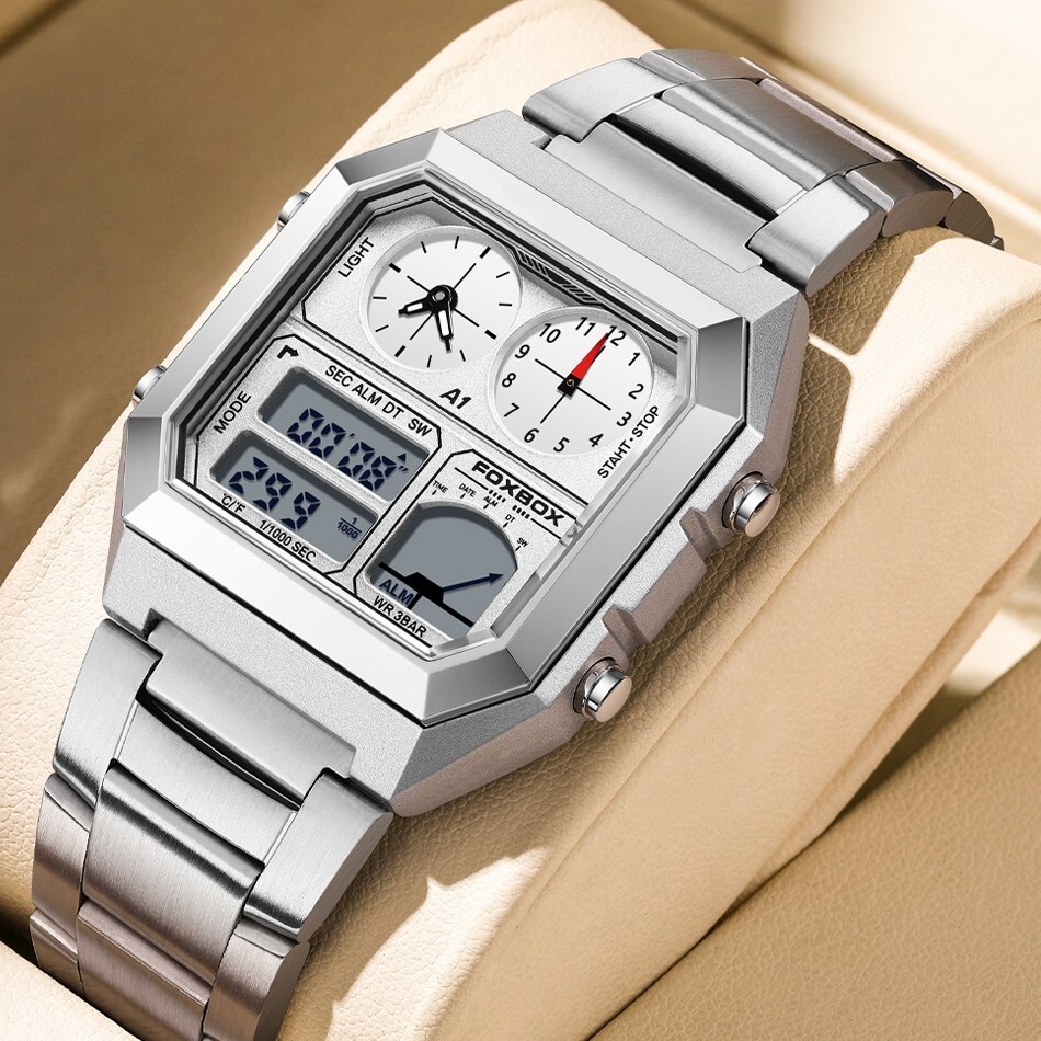 Men’s Watch Stainless Steel Quartz LED Waterproof Man Classic Designer Watches