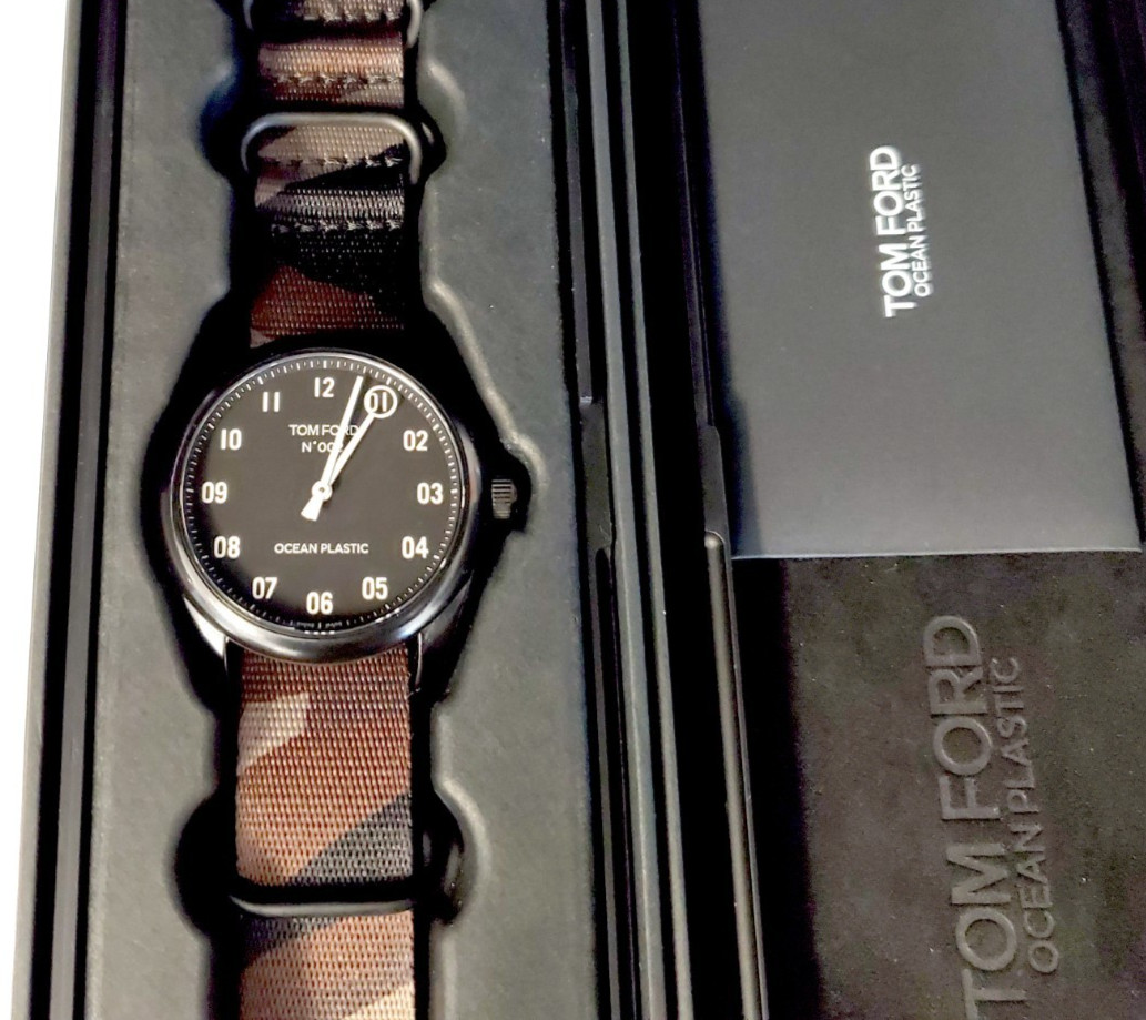 TOM FORD N 002 Quartz Ocean Plastic Watch Camo Band