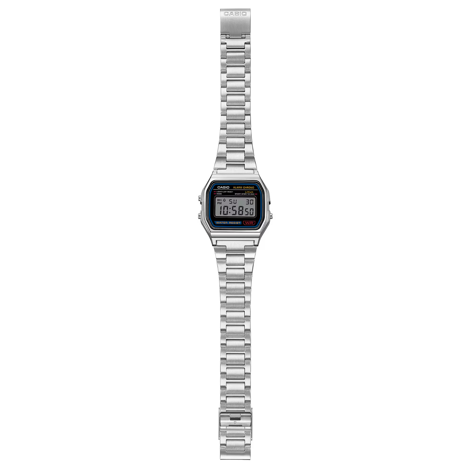 CASIO Vintage Digital Watch A158WA-1 Silver Steel Retro 80s Genuine Brand New