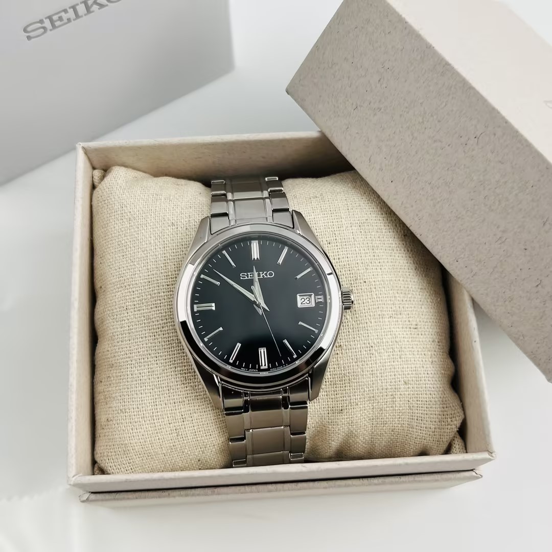 Seiko Essentials SUR311 Black Dial Men’s Stainless Steel Quartz Watch 40.2mm