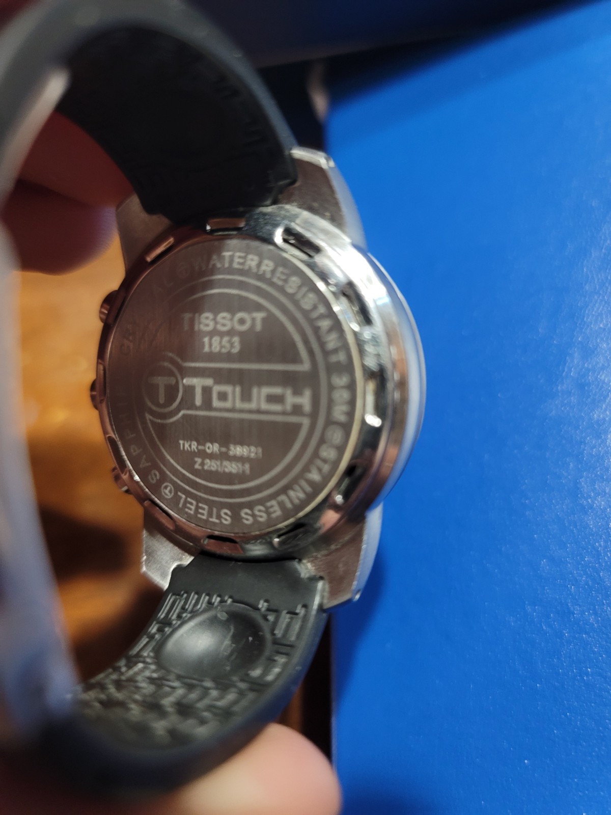 Tissot T Touch Watch Men 30m Silver Tone Black Dial Swiss New Battery very nice