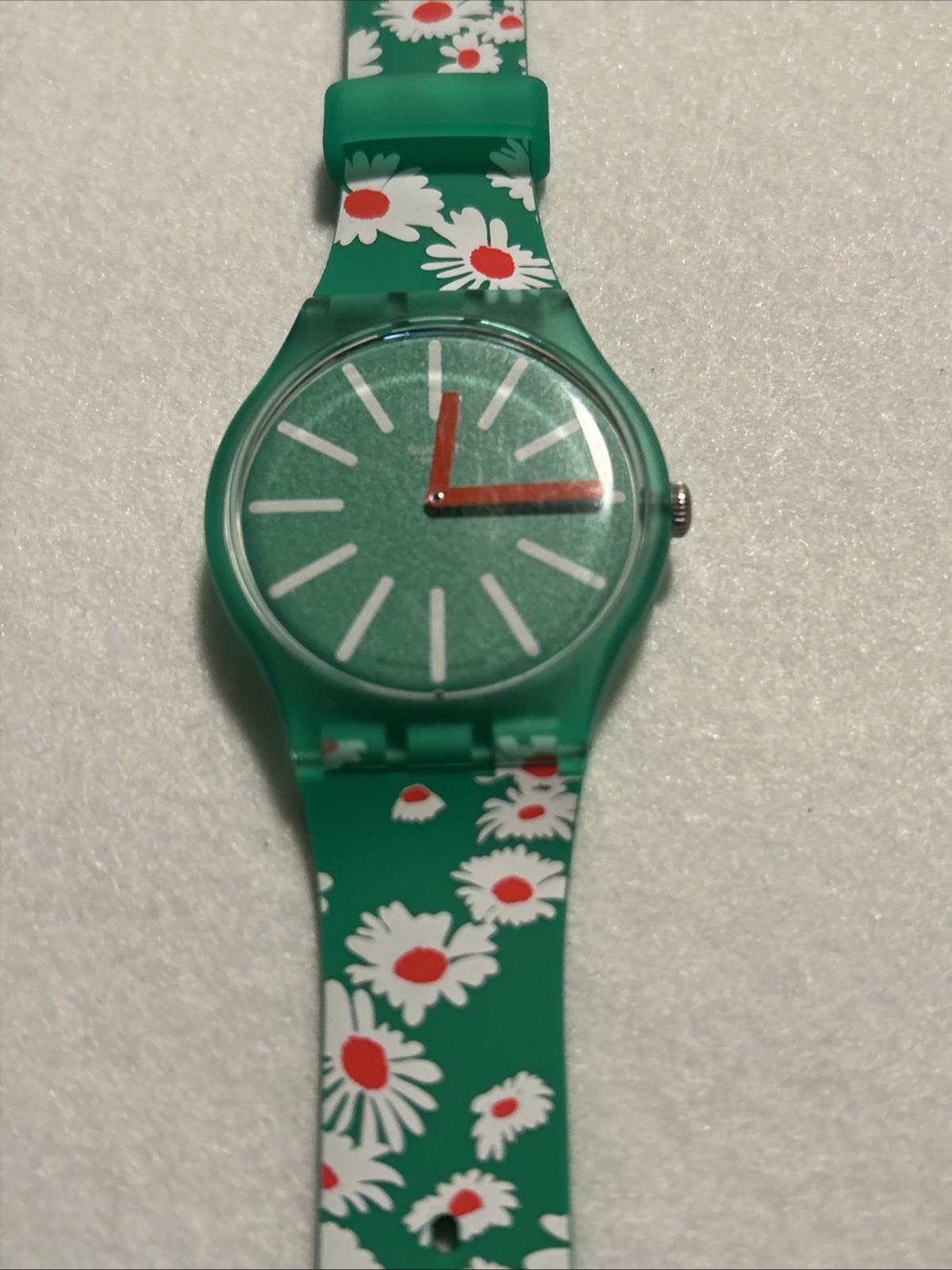 Swatch SO29G104 MEADOW FLOWERS THE MARCH COLLECTION Watch, Green,