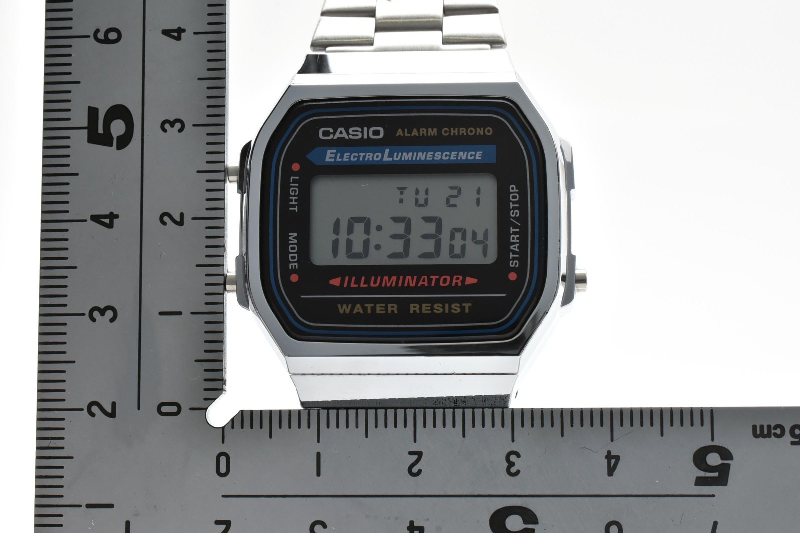 【EXC+５】CASIO A168W Digital Alarm Chronograph Quartz Watch Silver From Japan