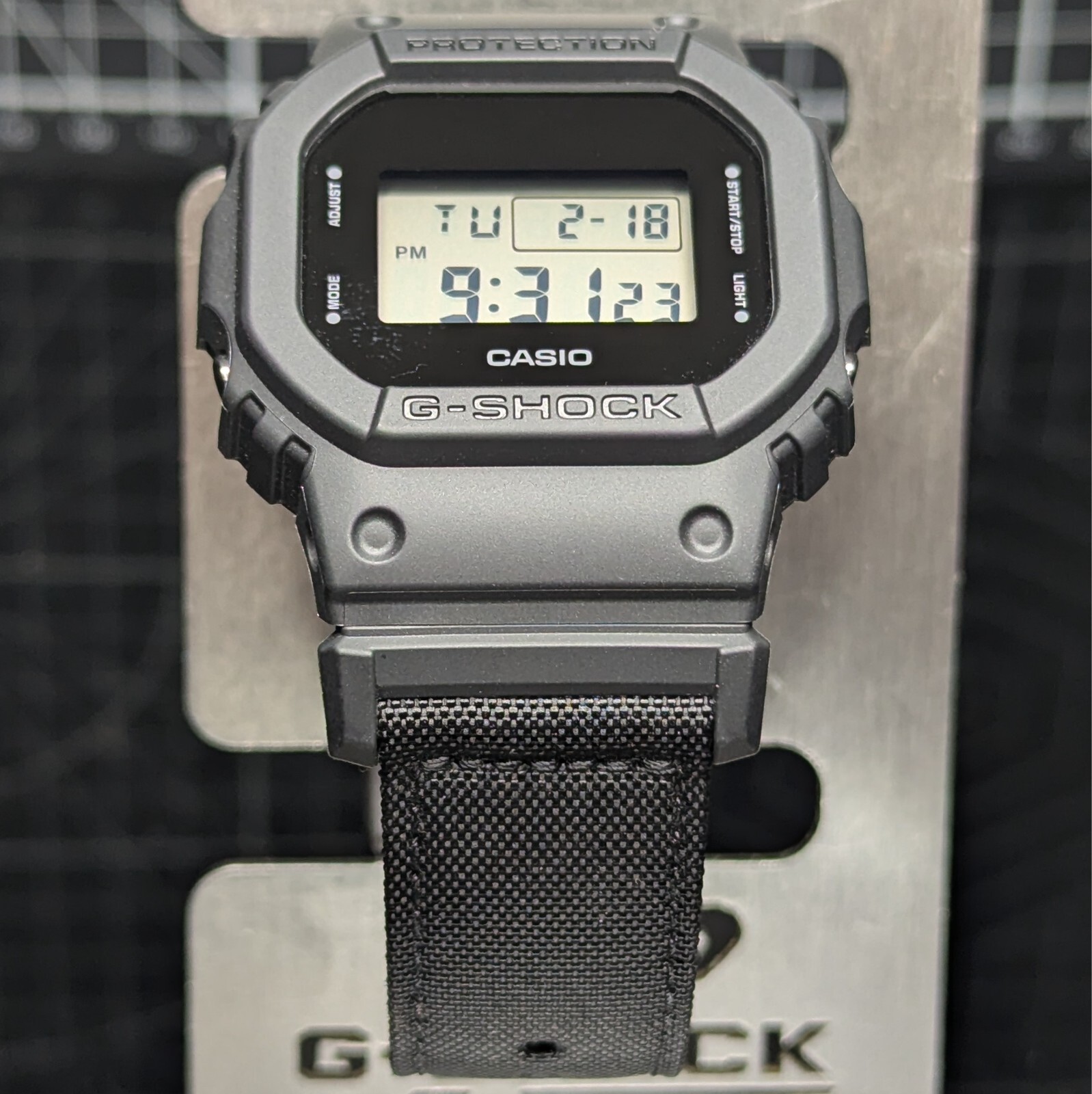 Casio G-Shock UTILITY BLACK DW-5600 BlackOut Cordura Band Square DW-5600BCE-1