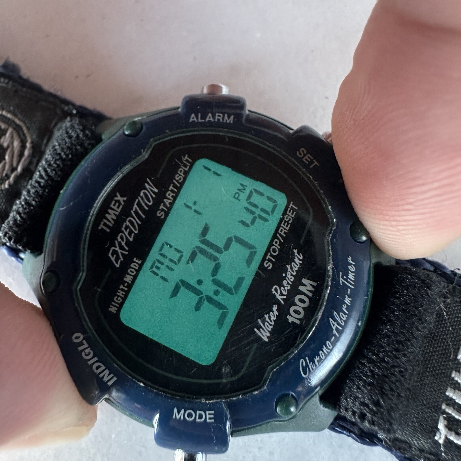 Vintage Timex Expedition Womens Two Tone Blue Green Digital Watch New Battery