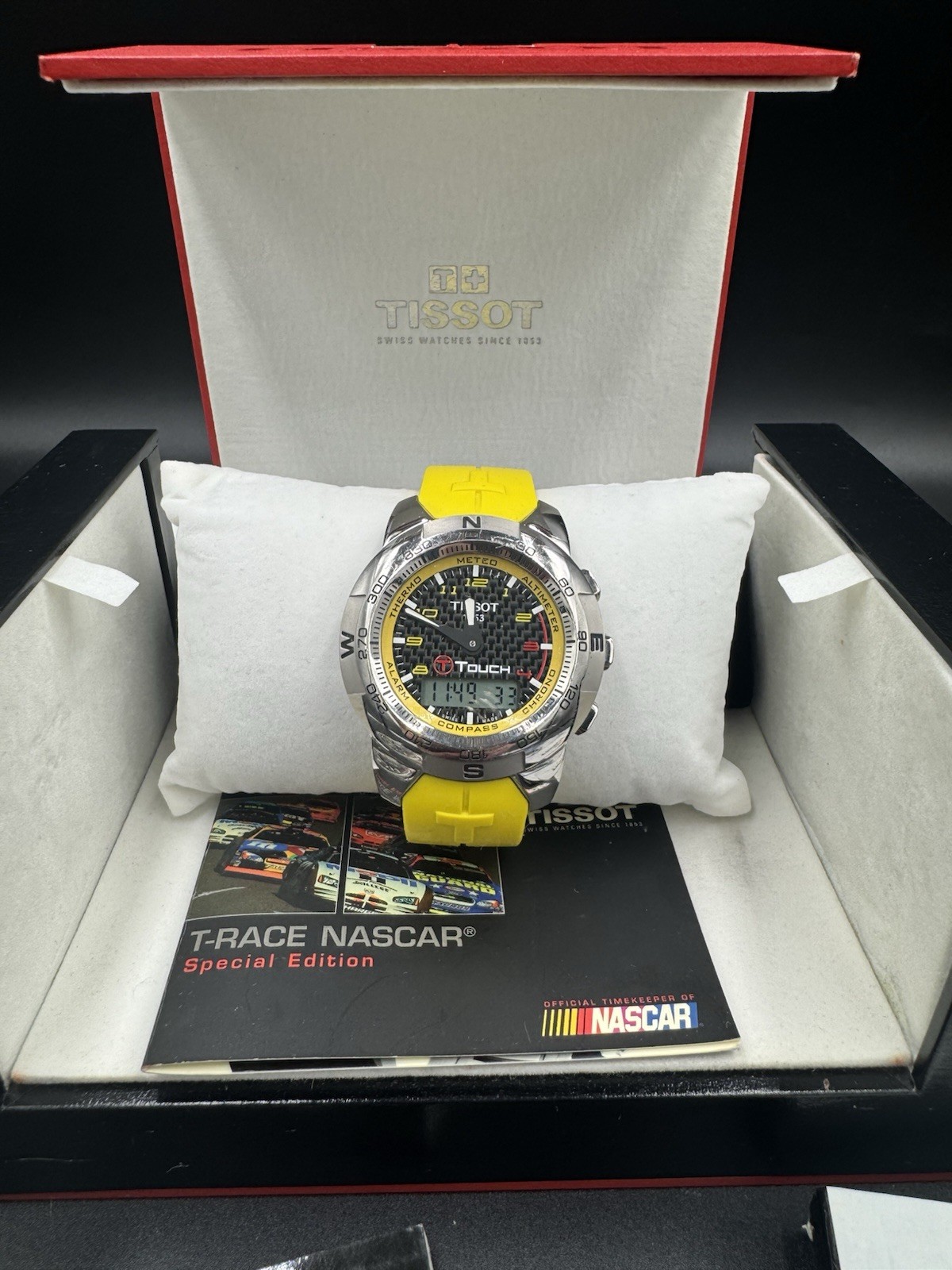 Tissot T-Touch NASCAR Special Edition Titanium Case Yellow Rubber Band with box
