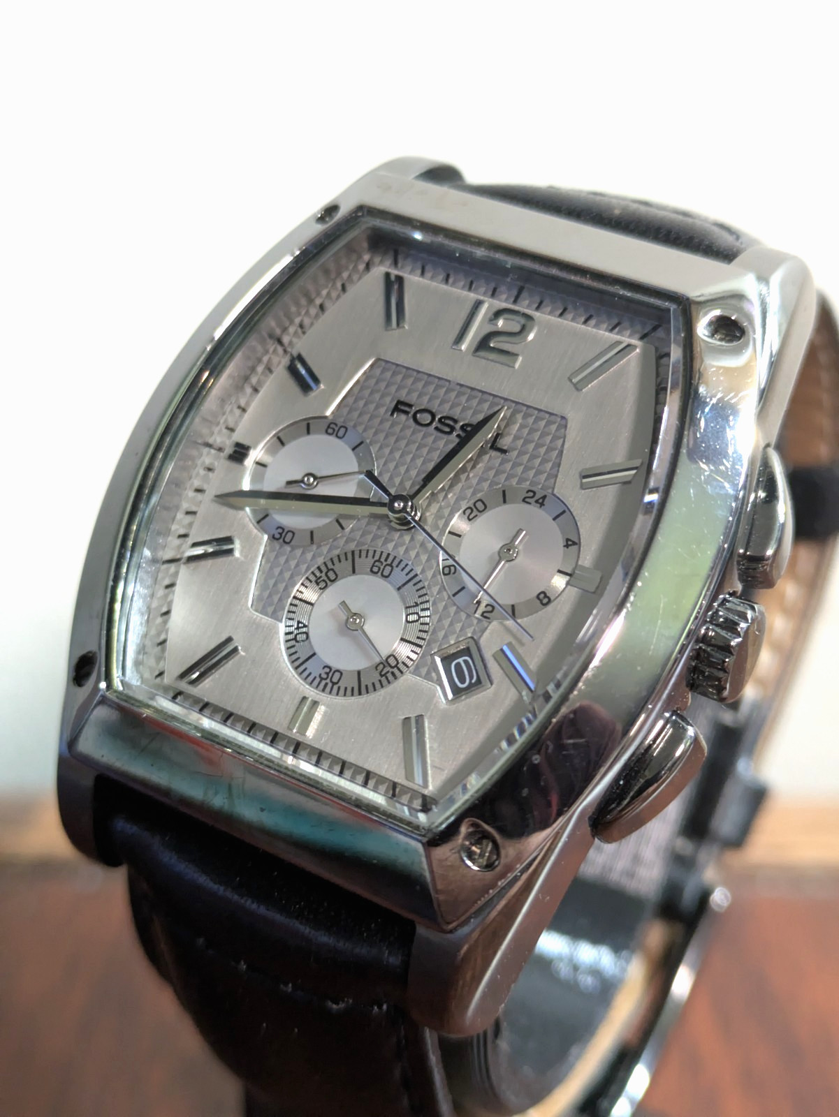 Men’s Fossil Arkitekt Chrono Date Analog Quartz Watch – Black Leather FS-4320