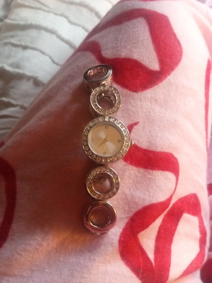 Allude Diamond Bezel Accent Women’s Watch Silver Gold Tone