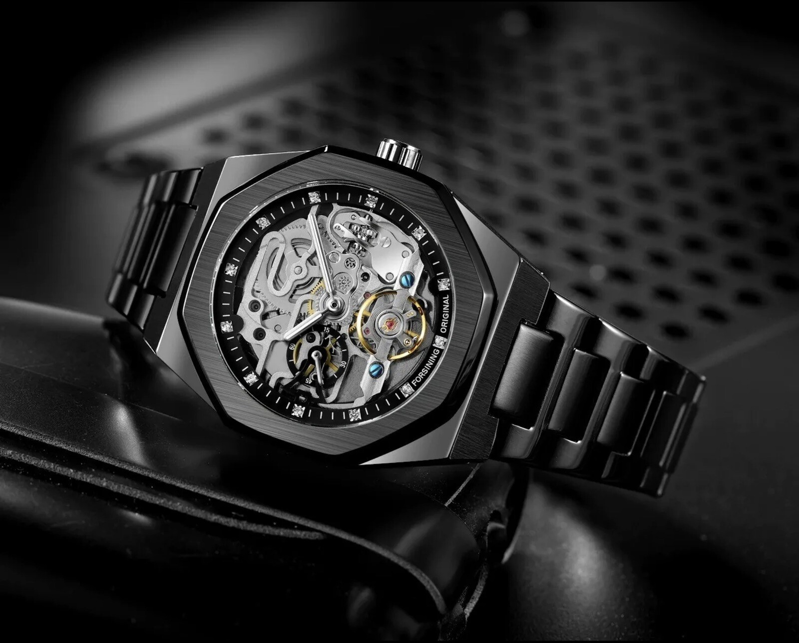 Men’s Watch Skeleton Mechanical Luminous Luxury Waterproof Sport Octagon Shaped