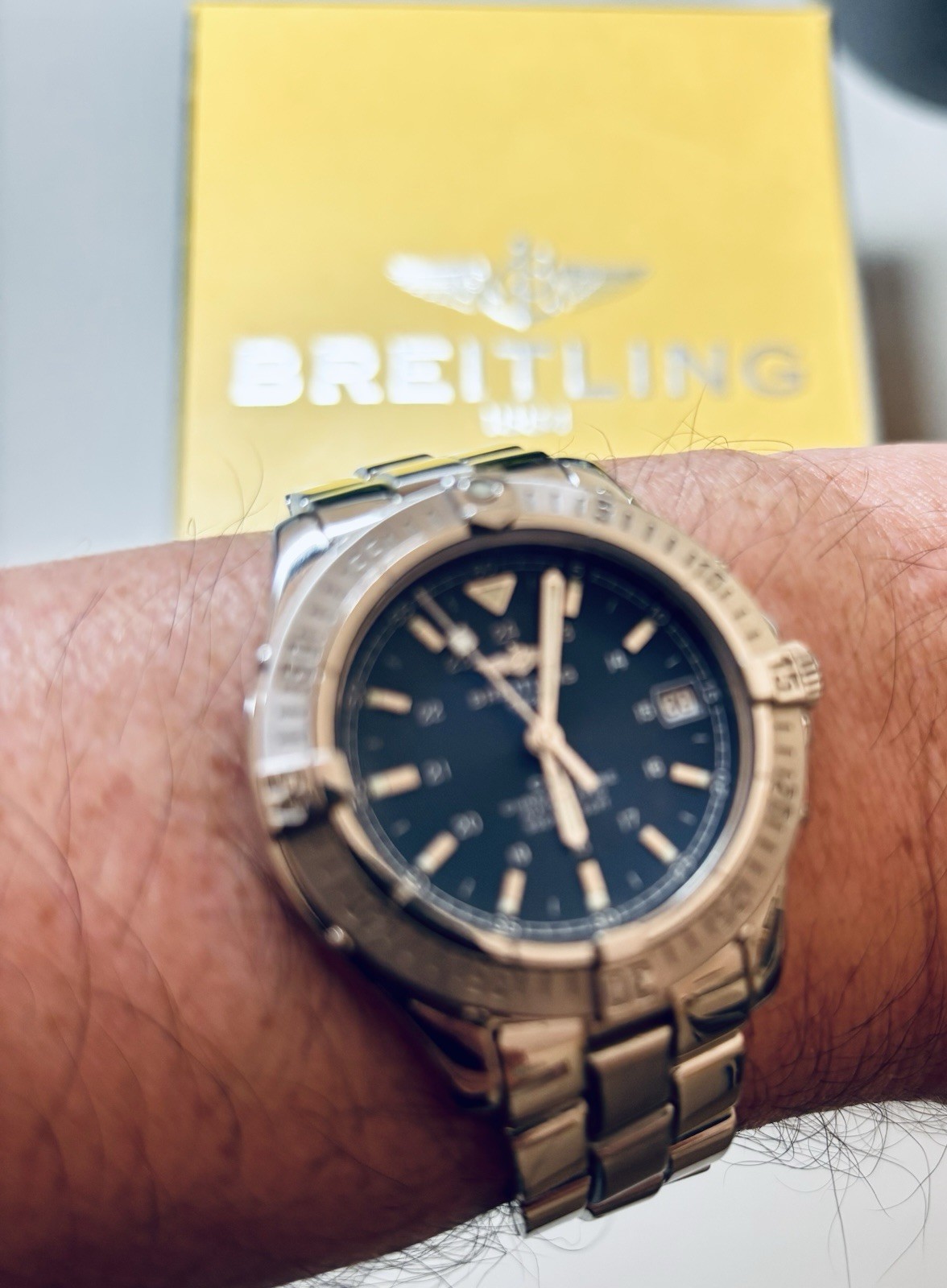 OH Full Set [N MINT] BREITLING Colt Ocean A17350 Auto Blue Men’s watch JAPAN