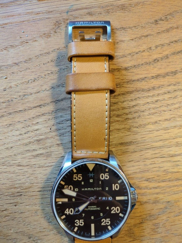 Excellent! HAMILTON KHAKI AVIATION H64725531 Black Automatic Mens Watch
