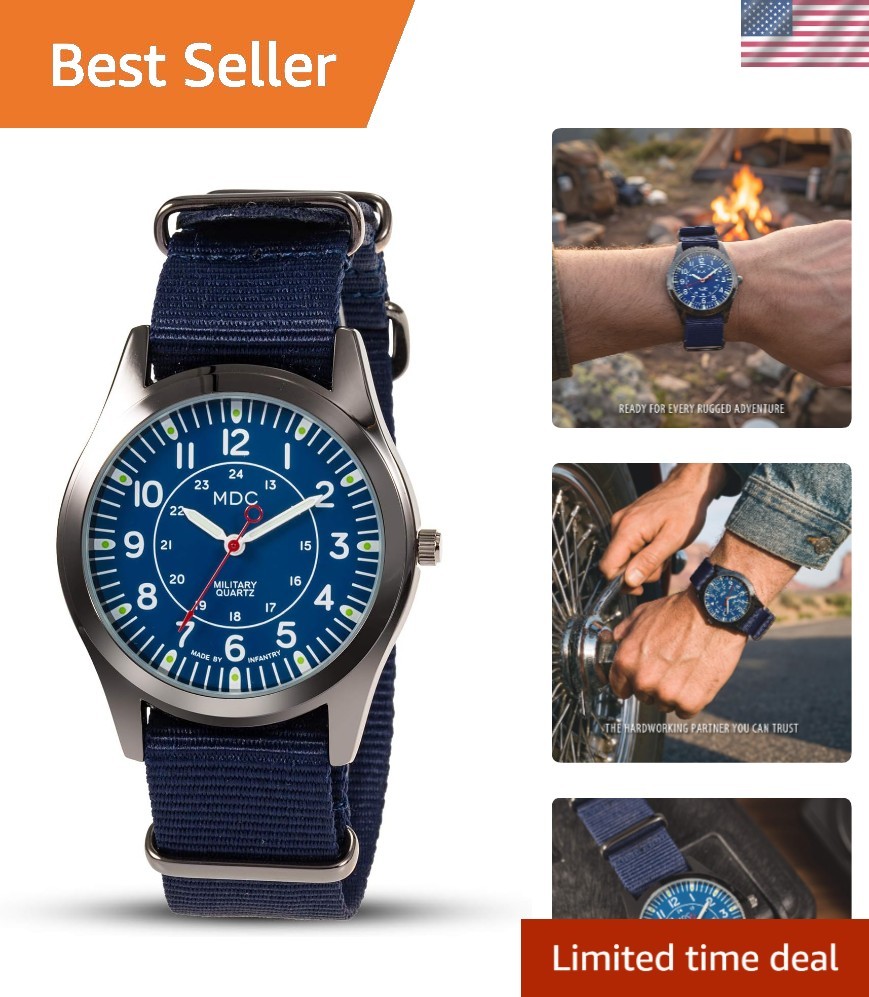 MDC Men’s Sport Watch: Japanese Quartz, Slip-Thru Band, Perfect for Outdoors
