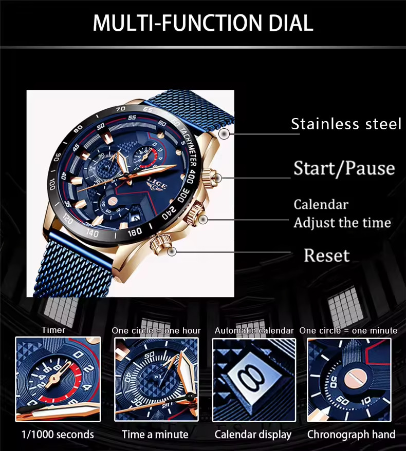 2025 New Fashion Casual Luxury Luminous Waterproof Men’s Quartz Watch