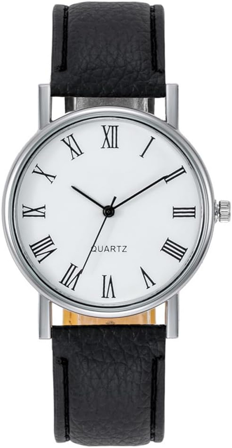 Men’s Analog Quartz Watch Leather Band Casual Dress Business Unisex Wristwatch