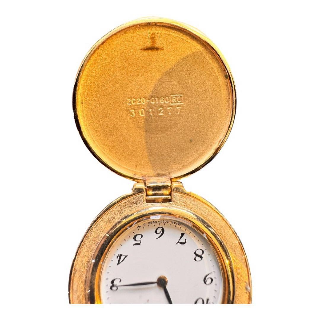 SEIKO 2C20-0160 Gold Color Hunter Case Pocket Watch